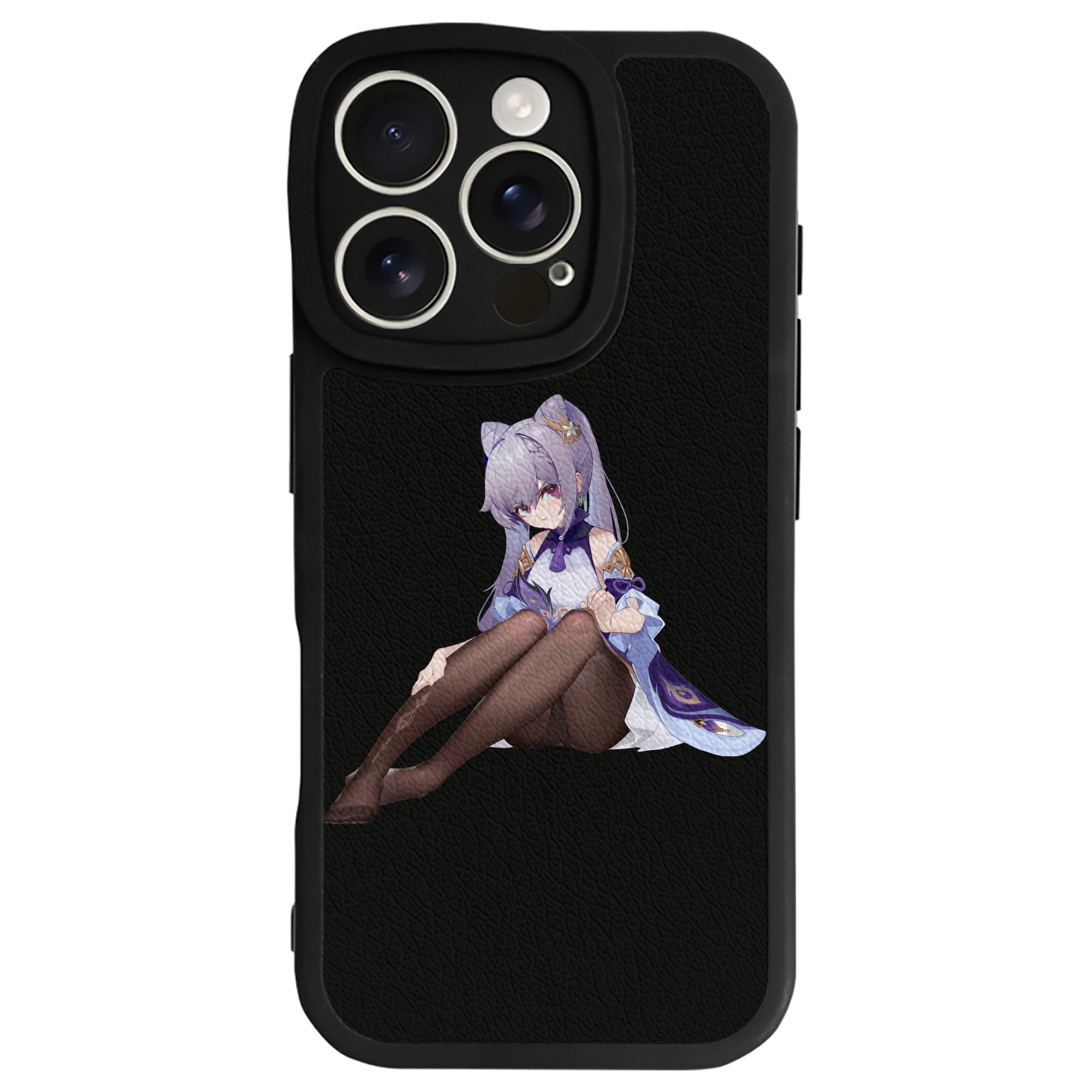 げんし神 刻晴 こくせい genshin Kokusei 【iPhone 16シリーズ対応】シリコンスマホケース（レザー調） 材質：シリコン